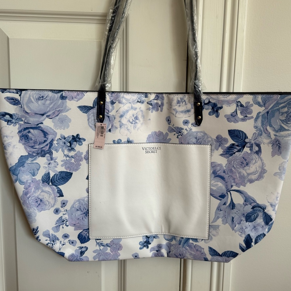 Victoria's Secret Blue and White Tote Bag
